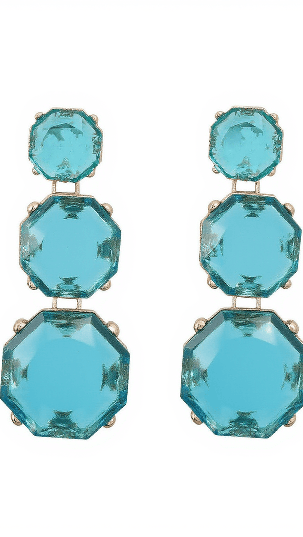 AIIZIE ARTSY RHINESTONE LONG DROP EARRINGS - product image