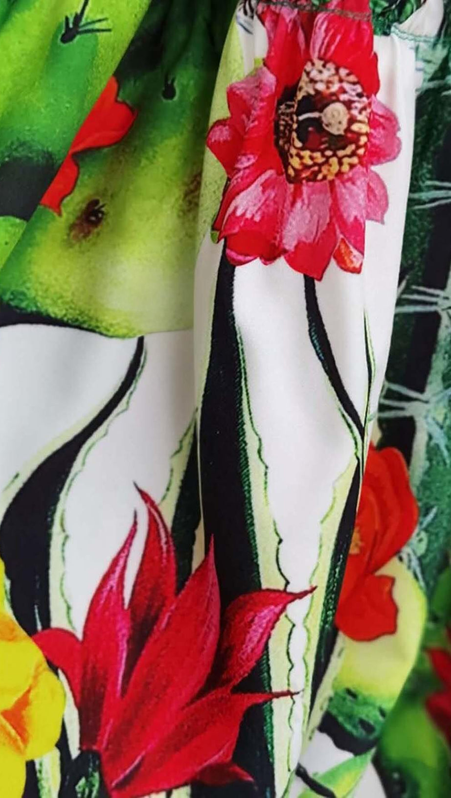 ONE SHOULDER CACTUS MINI DRESS IN GREEN