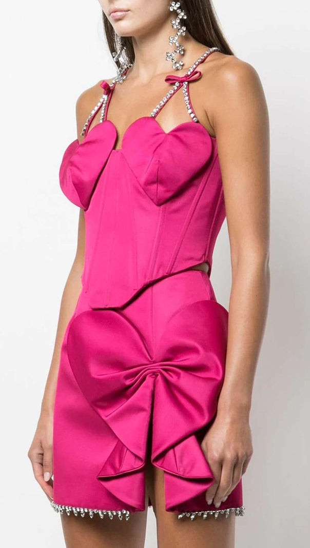 AIIZIE PATCHWORK DIAMOND HEART TWO PIECE SET IN RED - product image