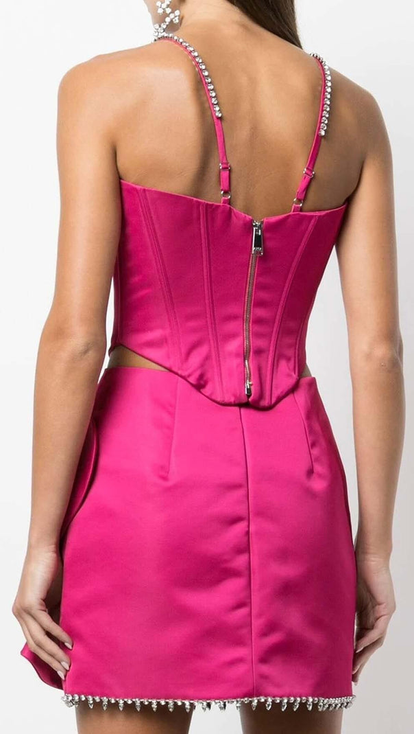 AIIZIE PATCHWORK DIAMOND HEART TWO PIECE SET IN RED - product image