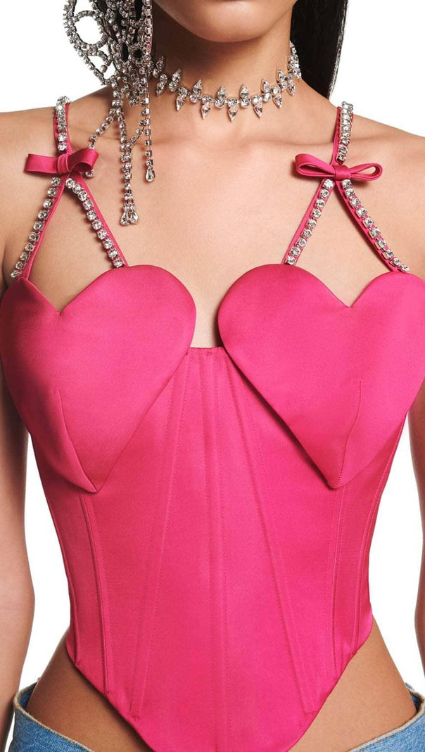 AIIZIE PATCHWORK DIAMOND HEART TWO PIECE SET IN RED - product image