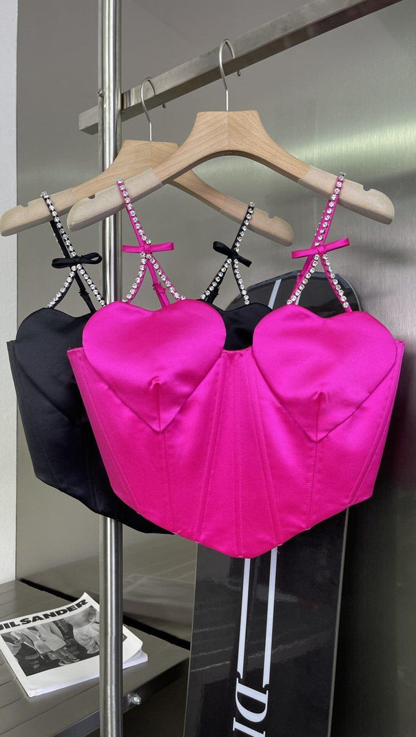 AIIZIE PATCHWORK DIAMOND HEART TWO PIECE SET IN RED - product image