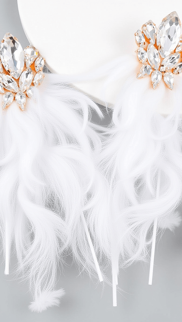 AIIZIE SAYDA RHINESTONE FEATHER EARRINGS - product image