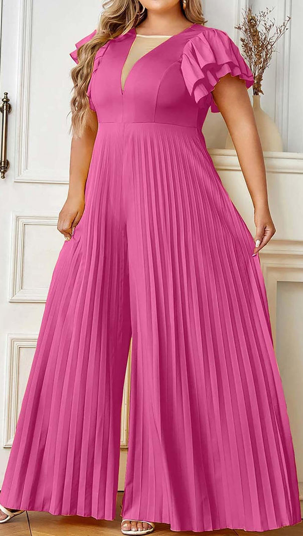 AIIZIE PLUNGE PLATED MAXI DRESS IN RED - product image