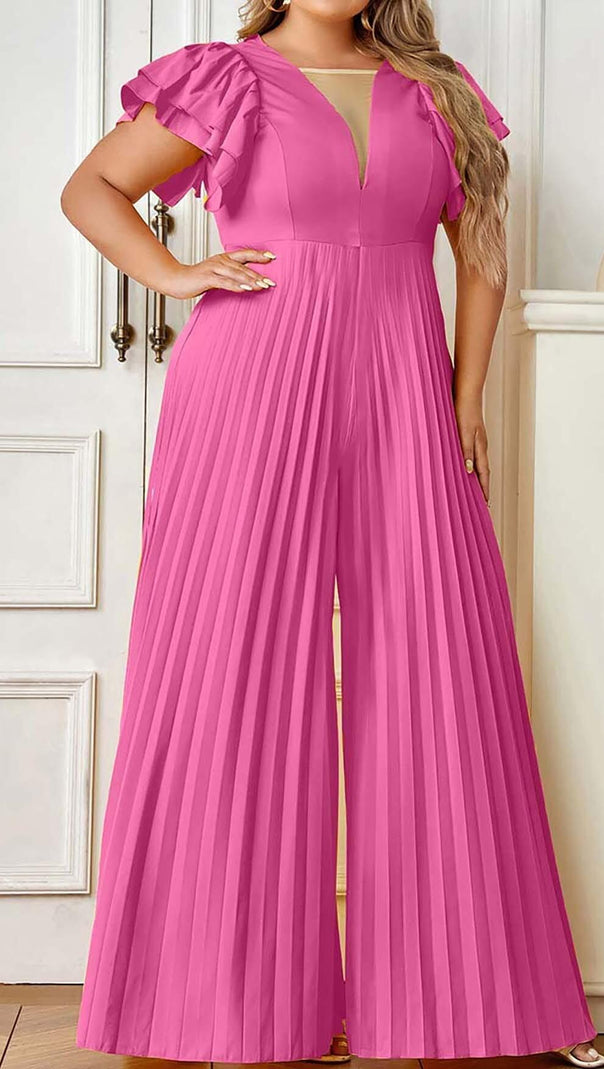 AIIZIE PLUNGE PLATED MAXI DRESS IN RED - product image