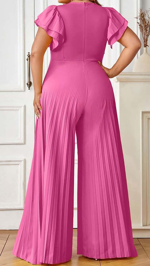 AIIZIE PLUNGE PLATED MAXI DRESS IN RED - product image