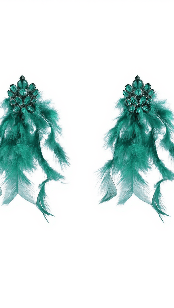 AIIZIE SAYDA RHINESTONE FEATHER EARRINGS - product image