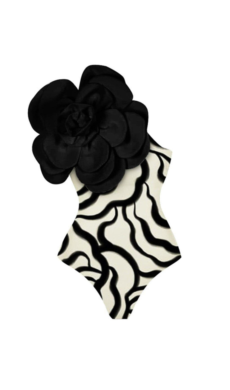 COSTUME DA BAGNO INTERO CON STAMPA DI FIORI 3D ESAGGERATI