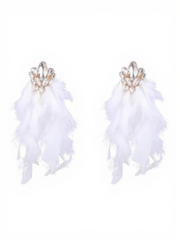 AIIZIE SAYDA RHINESTONE FEATHER EARRINGS - product image