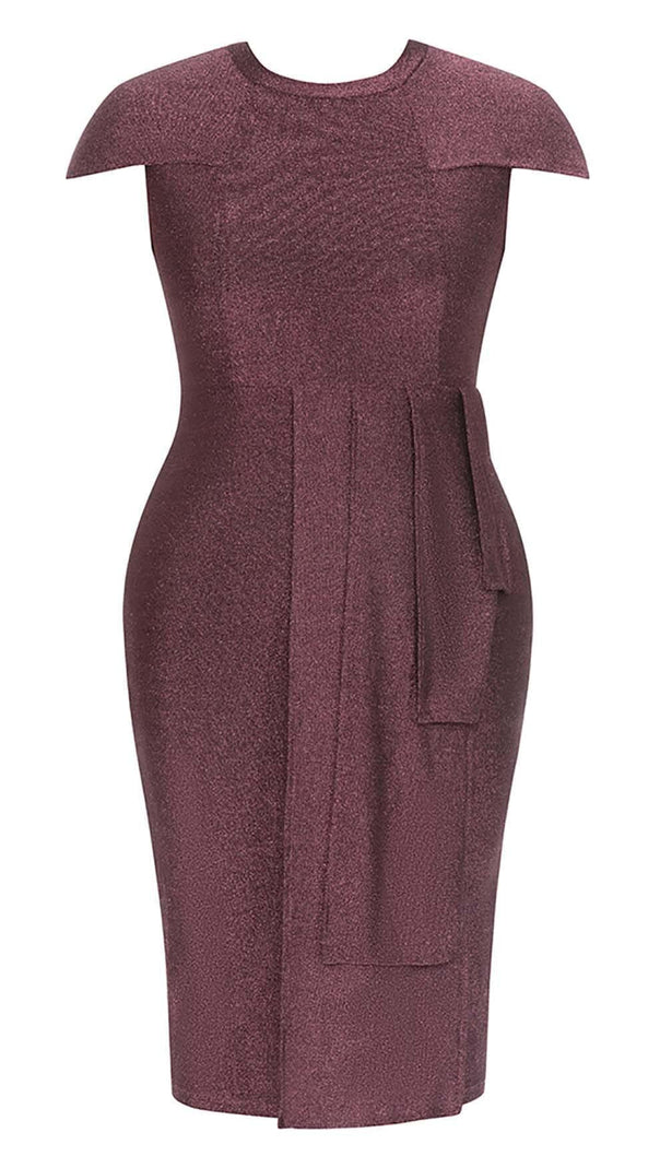 AIIZIE PLUS GLITTER MIDI DRESS IN BROWN - product image