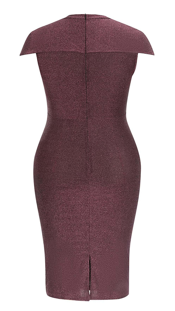 AIIZIE PLUS GLITTER MIDI DRESS IN BROWN - product image