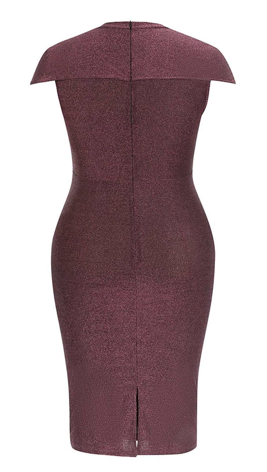 PLUS GLITTER MIDI DRESS IN BROWN