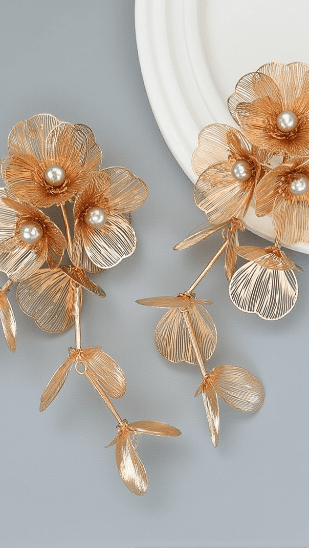 AIIZIE FRANCESCA FLOWER DROP EARRINGS - product image