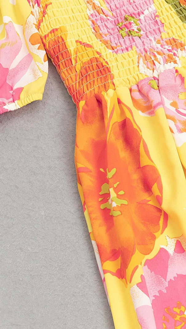 AIIZIE PLUS SIZE FLORAL PRINT MIDI DRESS IN MULTICOLOR - product image