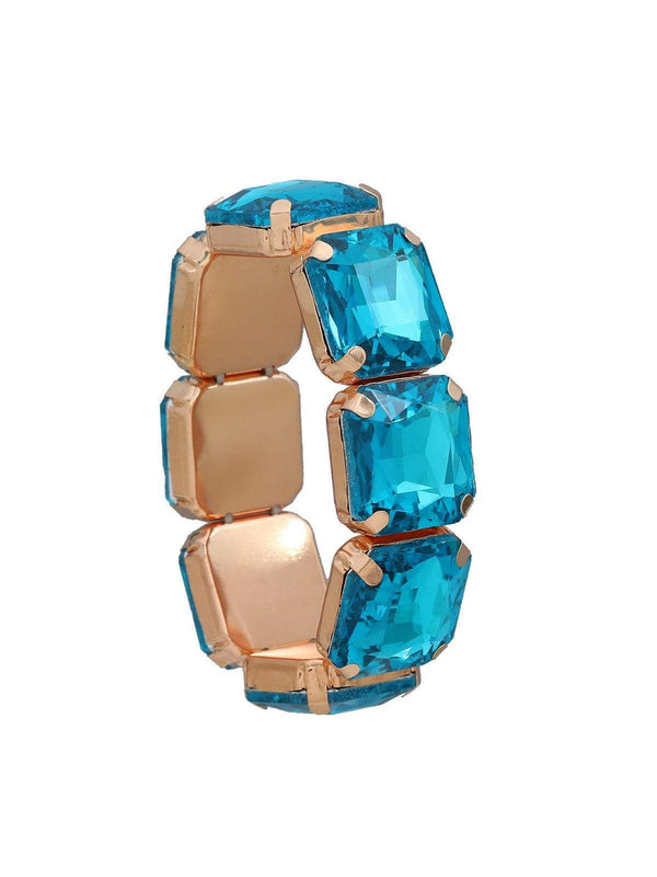 Parris Blue Square Rhinestone Bracelet