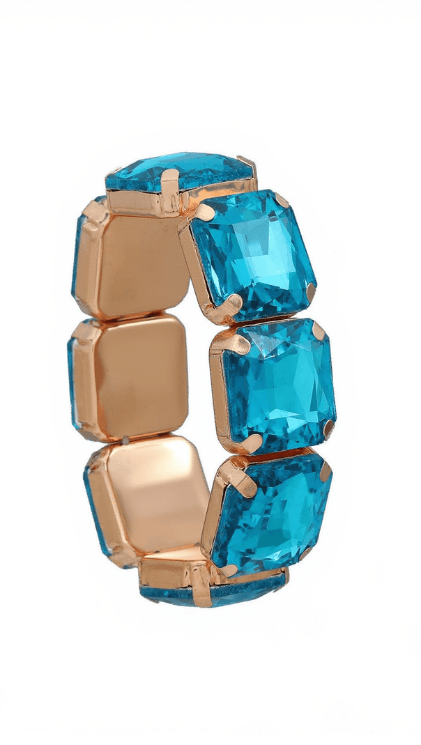 AIIZIE PARRIS BLUE SQUARE RHINESTONE BRACELET - product image