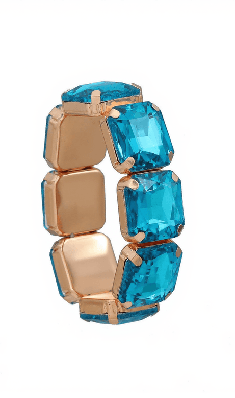 Bracciale Parris con strass quadrati blu