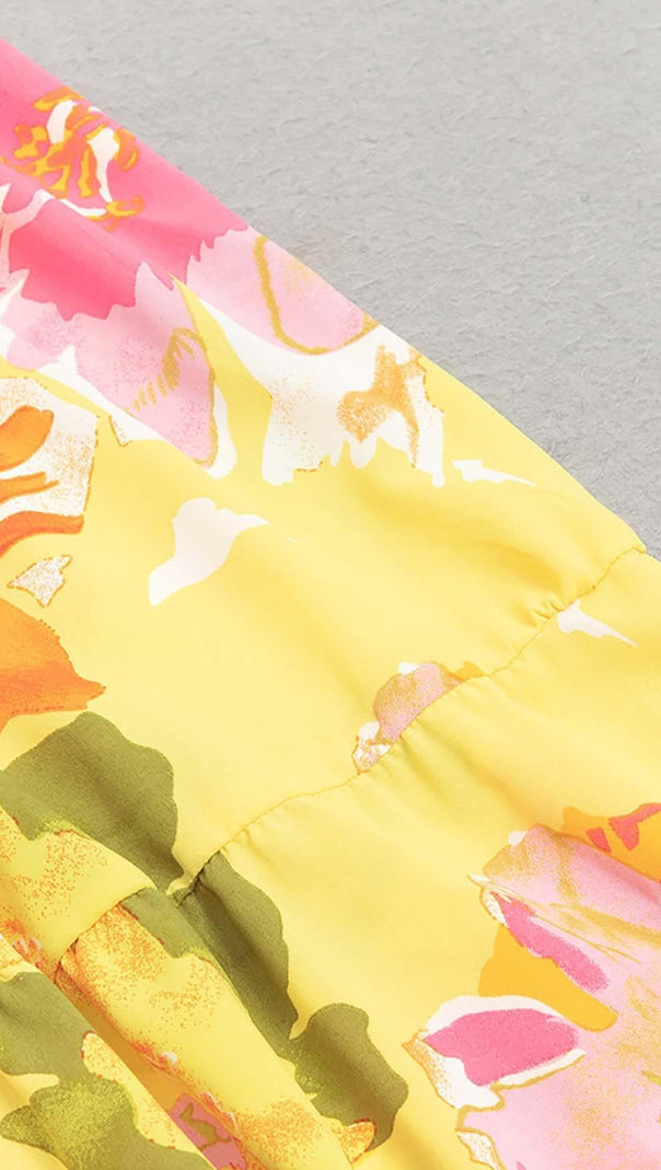 AIIZIE PLUS SIZE FLORAL PRINT MIDI DRESS IN MULTICOLOR - product image