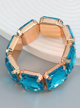 Parris Blue Square Rhinestone Bracelet