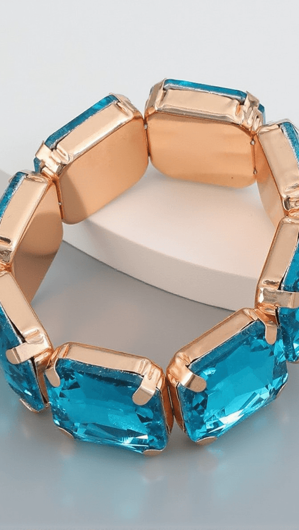 AIIZIE PARRIS BLUE SQUARE RHINESTONE BRACELET - product image
