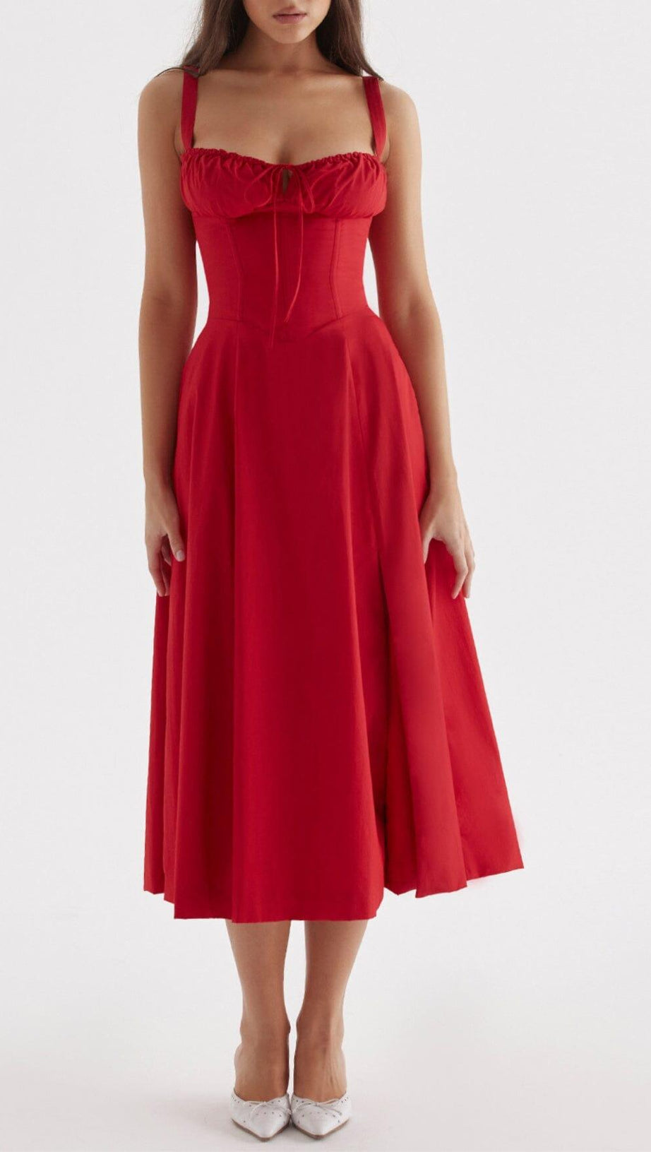 RED ROSE BUSTIER SUNDRESS