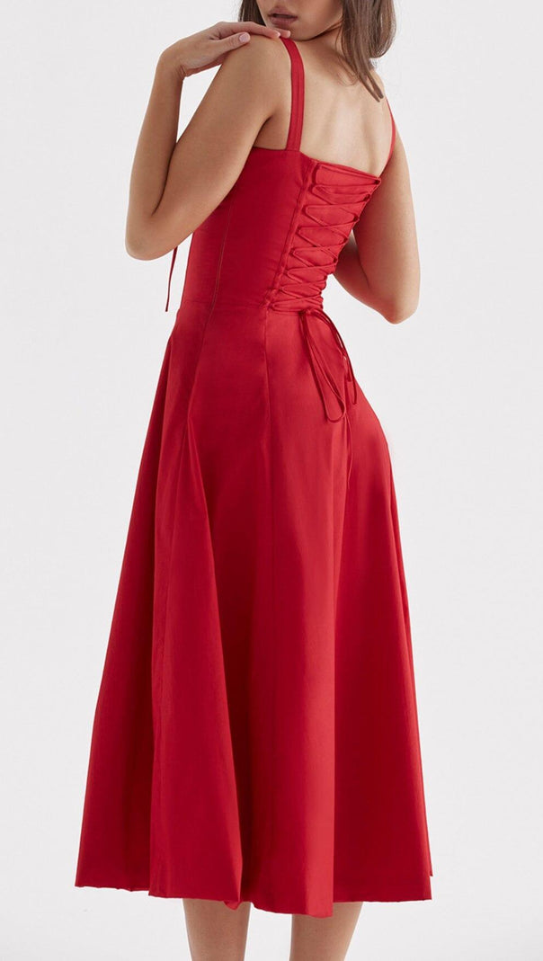 AIIZIE RED ROSE BUSTIER SUNDRESS - product image