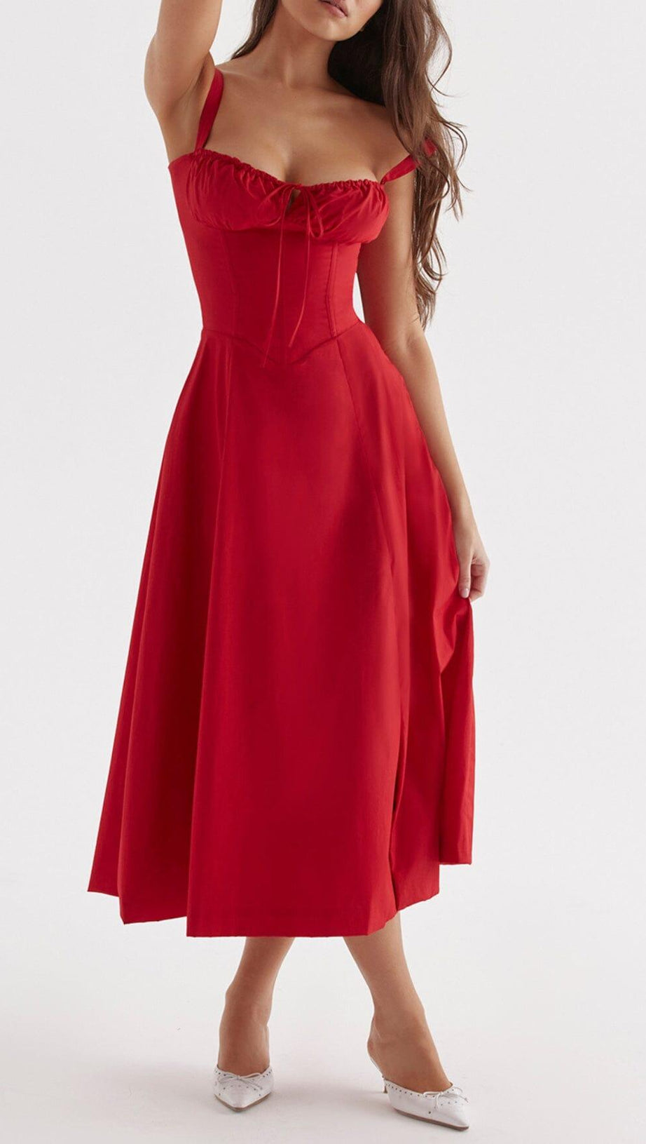 RED ROSE BUSTIER SUNDRESS