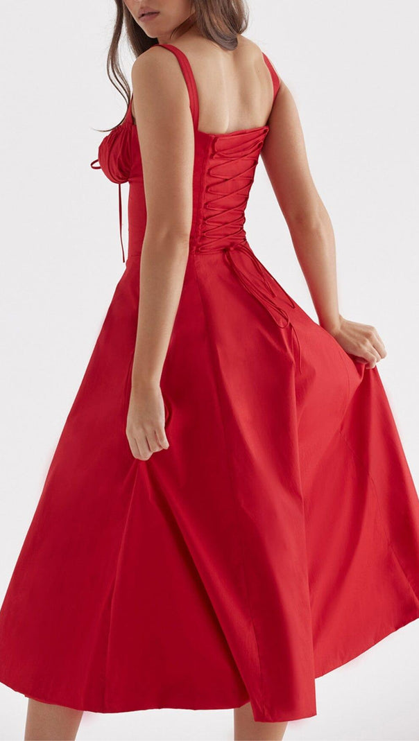 AIIZIE RED ROSE BUSTIER SUNDRESS - product image