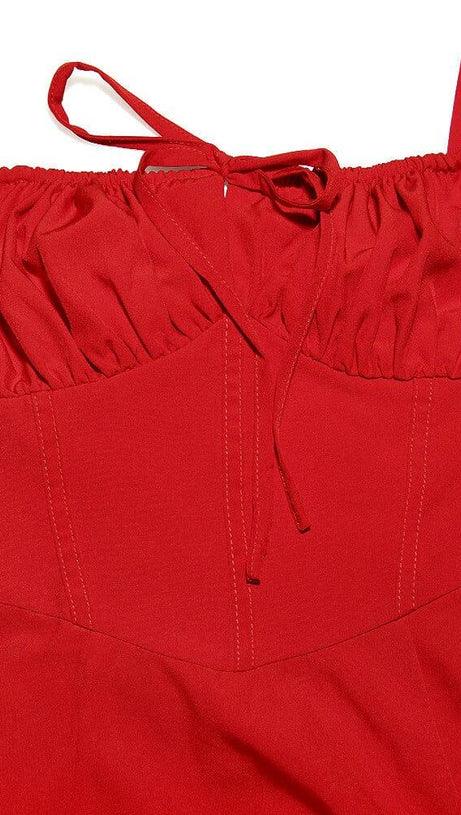 RED ROSE BUSTIER SUNDRESS