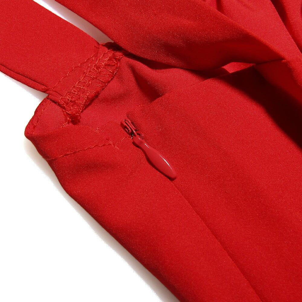 ABITO BUSTIER CON ROSA ROSSA