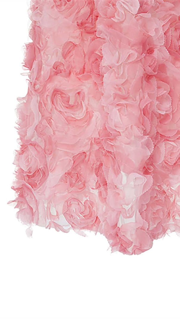 AIIZIE ROSE APPLIQUÉD SPAGHETTI MAXI DRESS IN PINK - product image