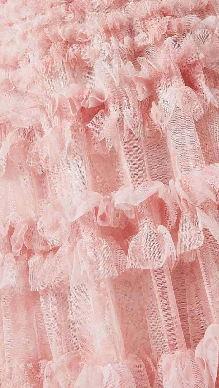 RUFFLE OFF SHOULDER TIERED MIDI DRESS IN PINK