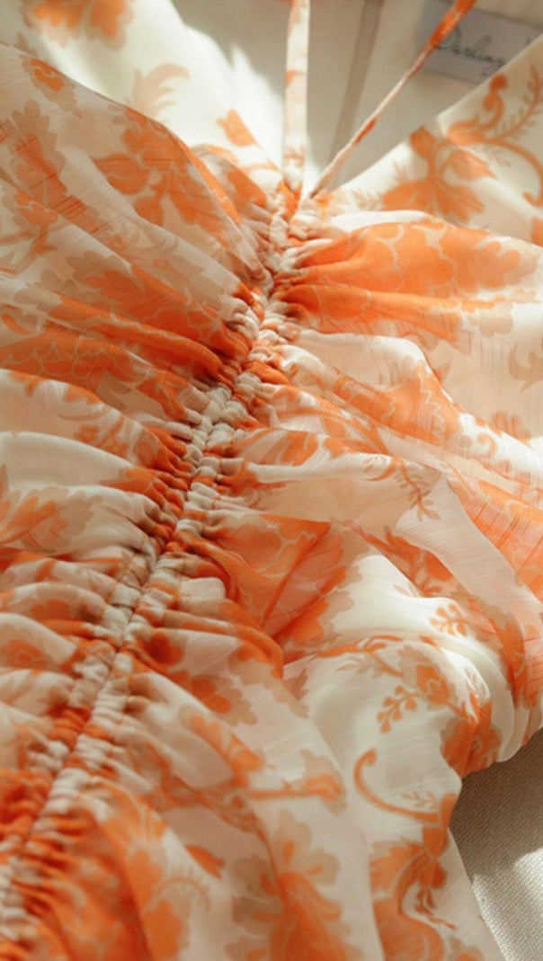 AIIZIE RUFFLE SLEEVED VOILE MAXI DRESS IN PINK - product image