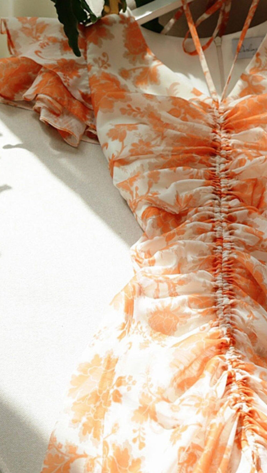 RUFFLE SLEEVED VOILE MAXI DRESS IN PINK