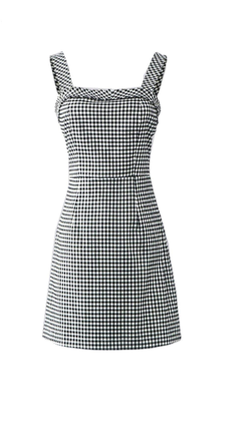 RUFFLED SLEEVELESS MINI DRESS IN GINGHAM