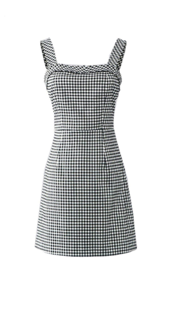 RUFFLED SLEEVELESS MINI DRESS IN GINGHAM