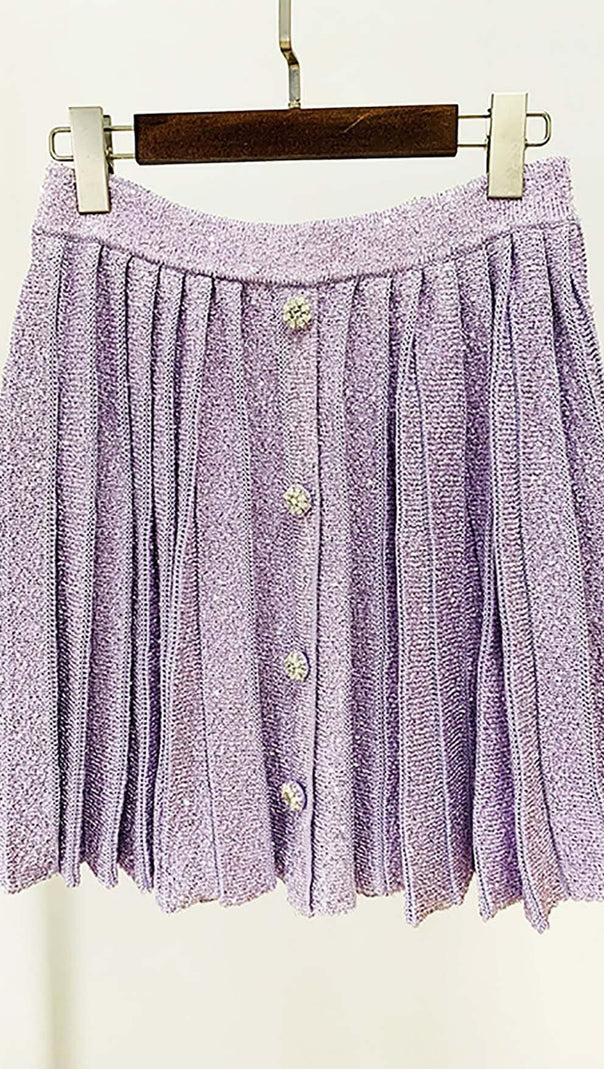 AIIZIE SEQUIN PLEATED TWO PIECE SET IN LILAC - product image