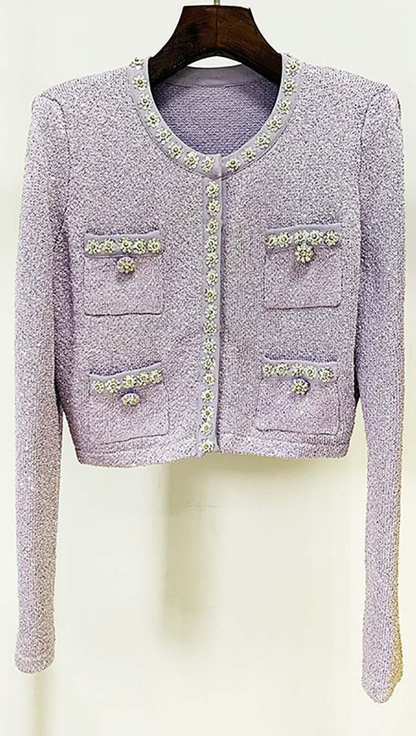 AIIZIE SEQUIN PLEATED TWO PIECE SET IN LILAC - product image