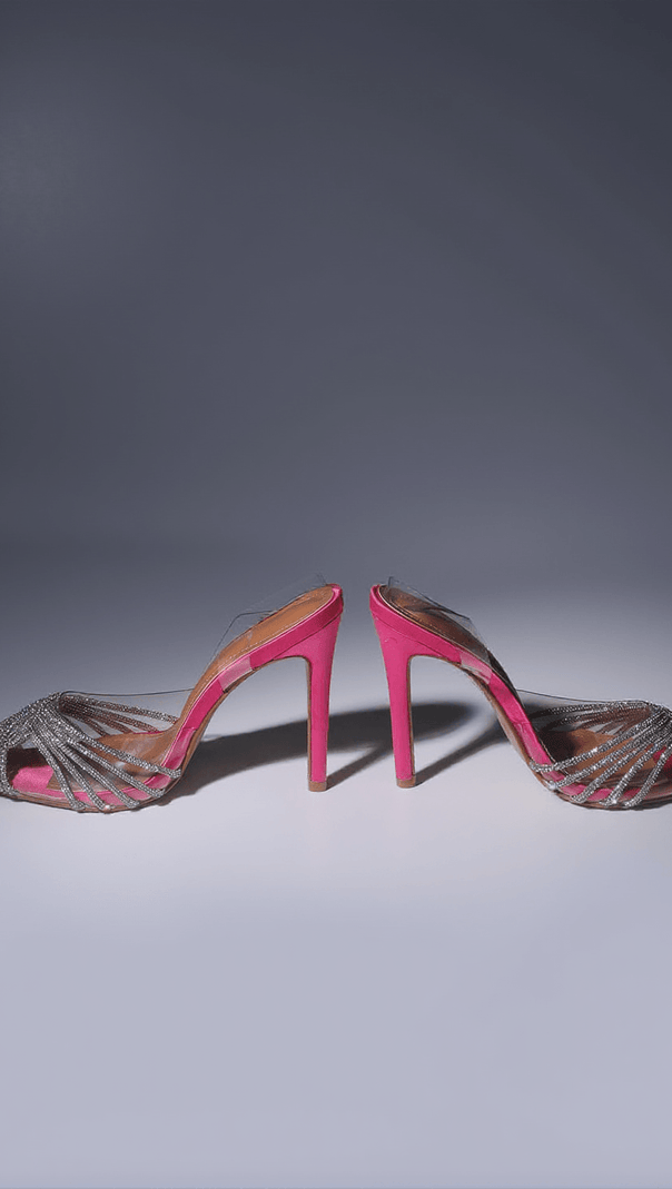 AIIZIE LUMI CRYSTAL EMBELLISHED SANDALS IN HOT PINK - product image