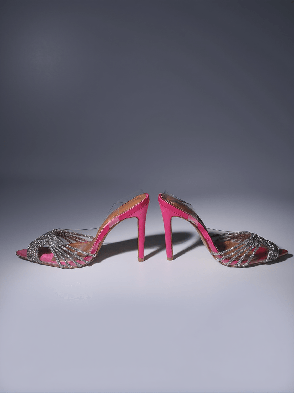 SANDALI LUMI CON CRISTALLI ROSA SCURO