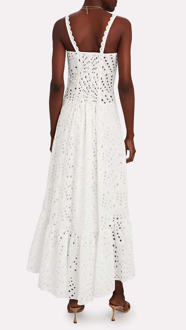 AIIZIE STRAPPY LACE MIDI DRESS IN WHITE - product image