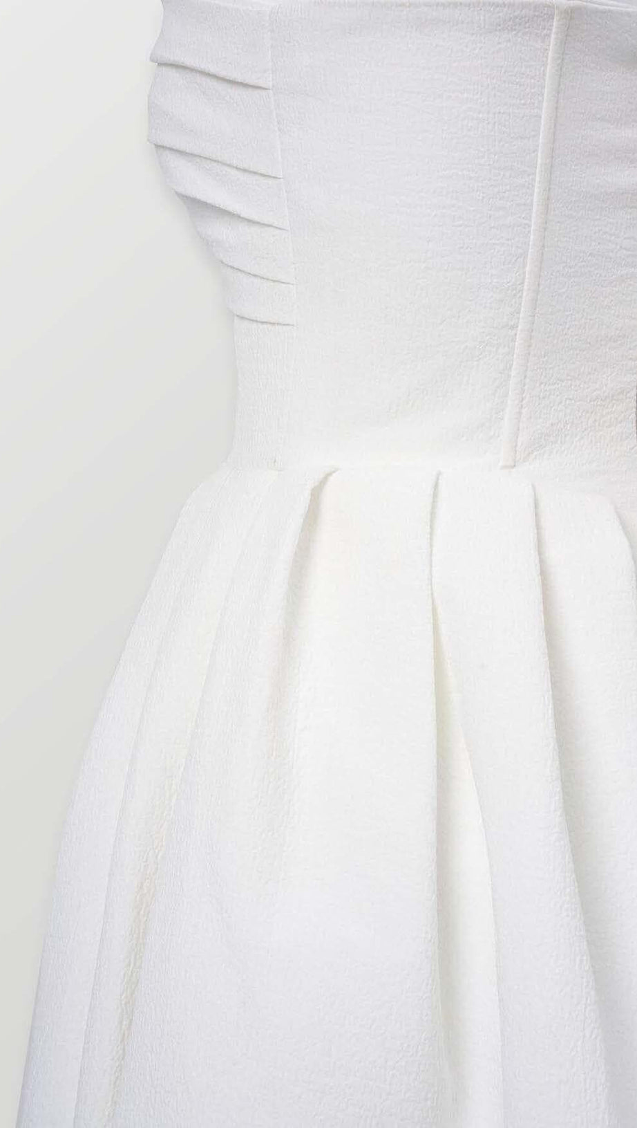 TWISTED PEARL STRAP MIDI DRESS IN WHITE