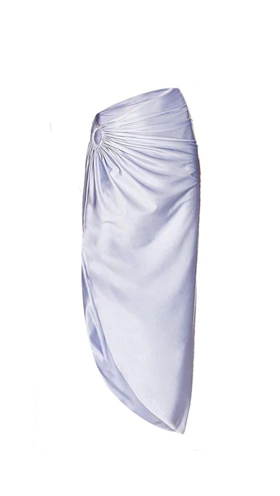 PEARL STRAP CUTOUT SHINY TEXTURE ONE PIECE SWIMSUIT AND SKIRT