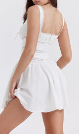 WHITE LACE TRIM MINI DRESS