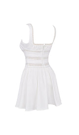 WHITE LACE TRIM MINI DRESS