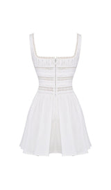 WHITE LACE TRIM MINI DRESS