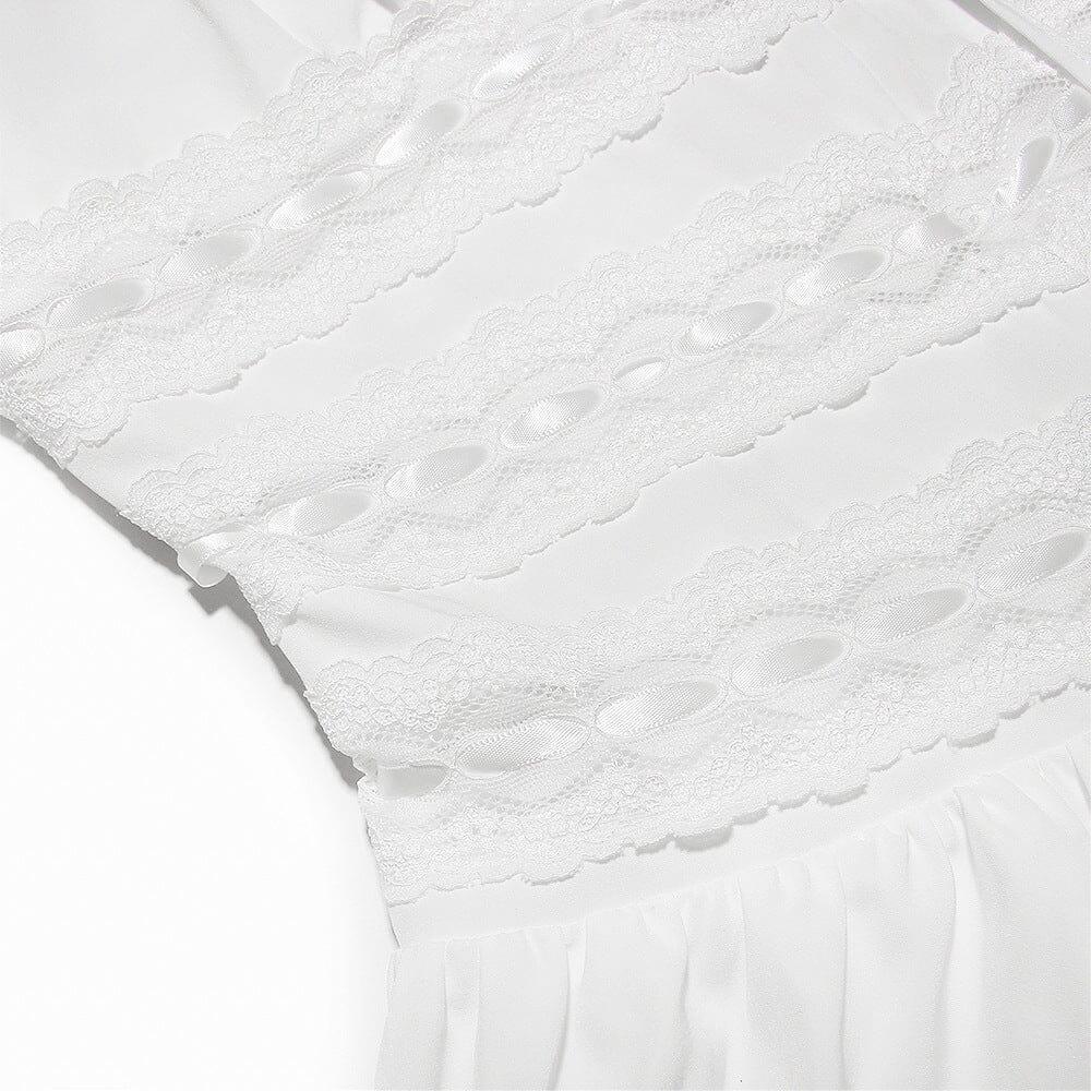 AIIZIE WHITE LACE TRIM MINI DRESS - product image