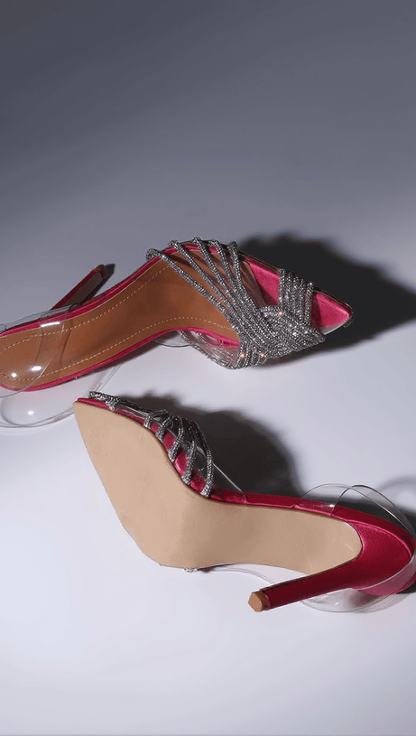 Lumi – Sandalen mit Kristallverzierung in Pink