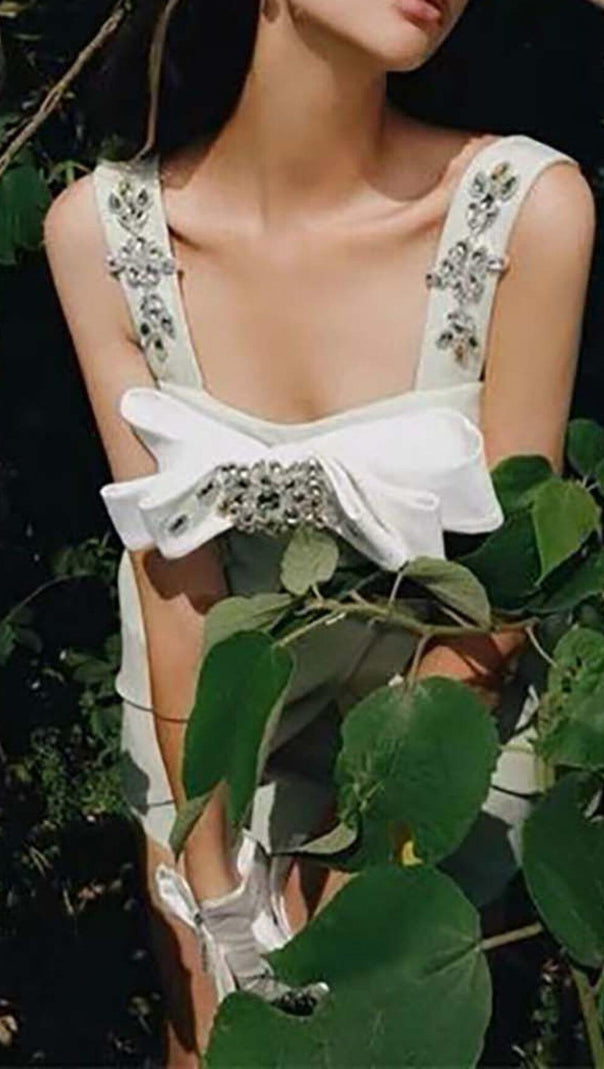 AIIZIE CRYSTAL STRAPPY MINI DRESS IN MINT - product image