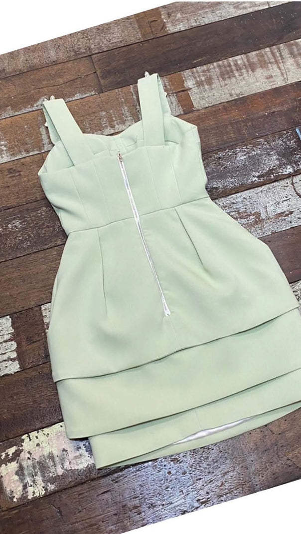AIIZIE CRYSTAL STRAPPY MINI DRESS IN MINT - product image